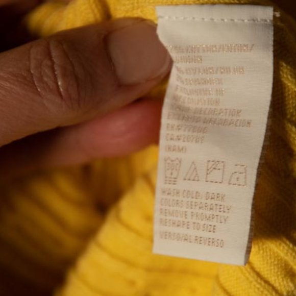 Y2K Tommy Hilfiger Yellow Cotton Blend Short Sleeves Blouse womens XL - Picture 11 of 11